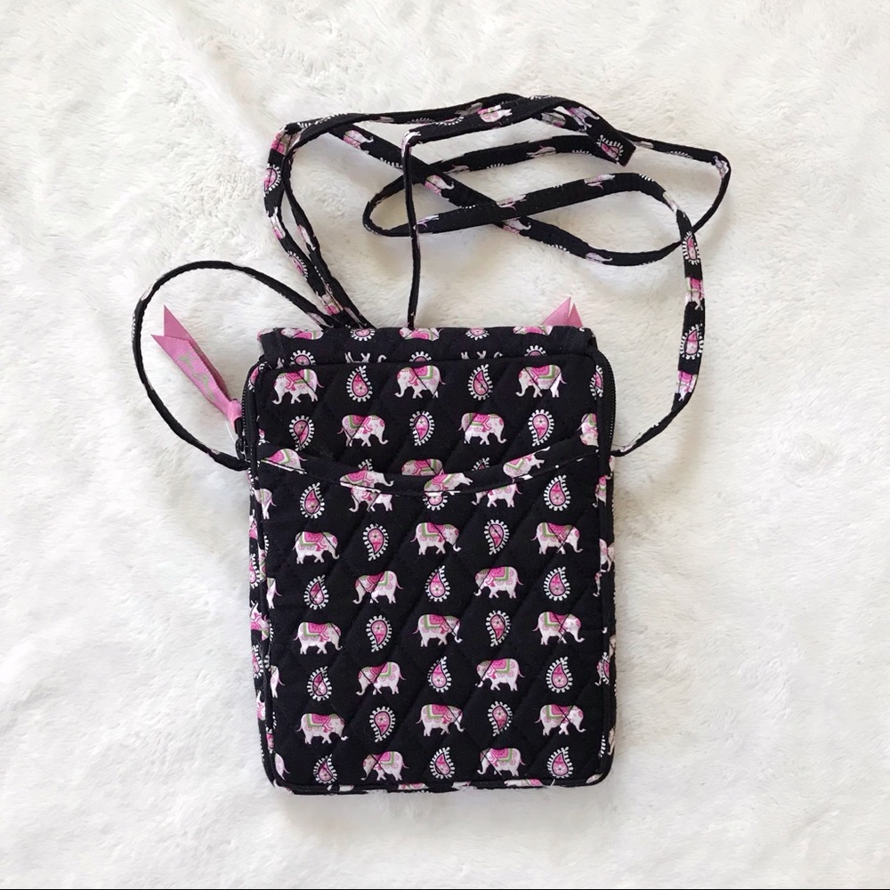 Vera Bradley Pink/Green Elephant Crossbody Bag